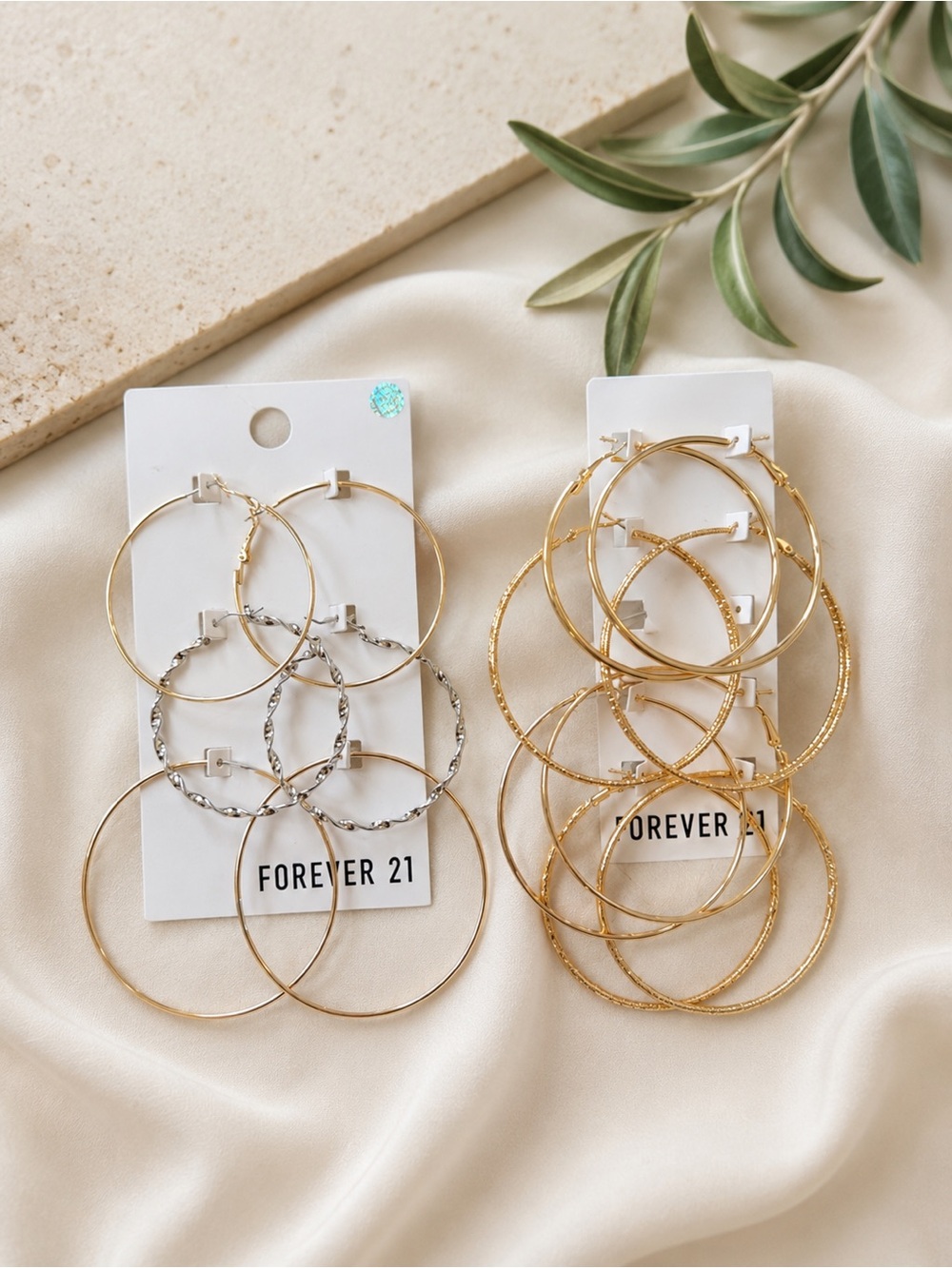 Forever 21 Gold & Silver Hoop Earring Set | 7 Pairs | New